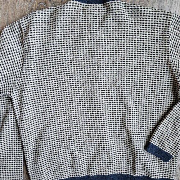 Vintage Christian Dior cardigan navy blue brown women's size small in very good - Picture 6 of 10